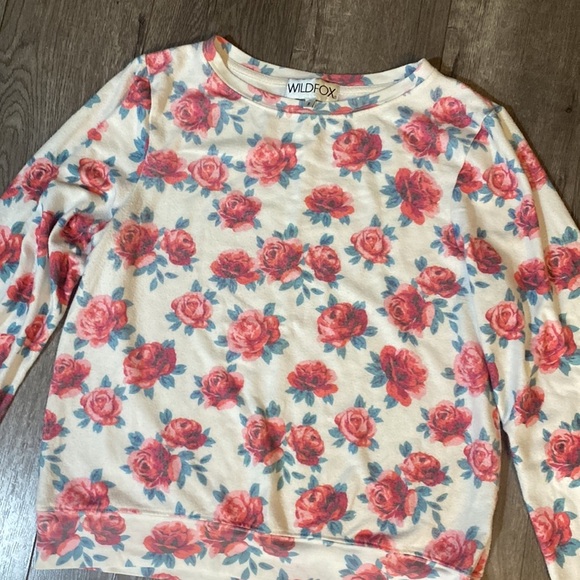 Wildfox Rose Print Baggy Beach Jumper Pullover S - Picture 3 of 5